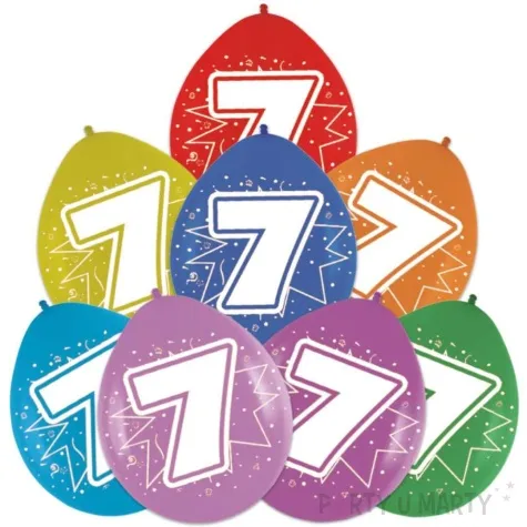 balony cyfra 7 impreza mix folat 12 8 szt