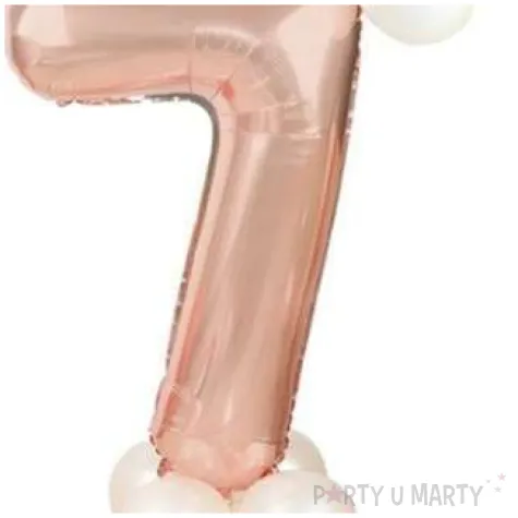 balony cyfra 7 rozowe zloto partypal zestaw