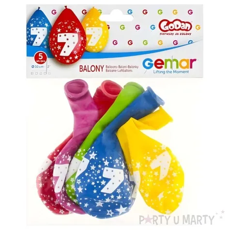 balony cyfra 7 wiszaca mix gemar 12 5 szt