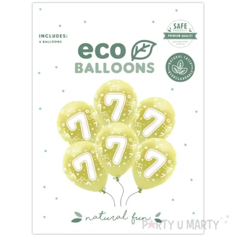 balony cyfra 7 zolty jasny partydeco 13 6 szt