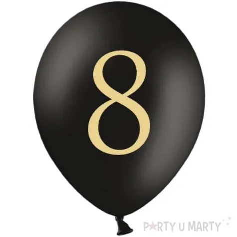 balony cyfra 8 czarne 12 strong 50 szt