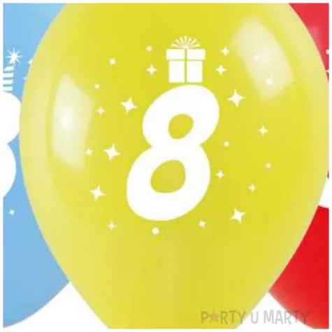 balony cyfra 8 w koronie mix arpex 14 3 szt