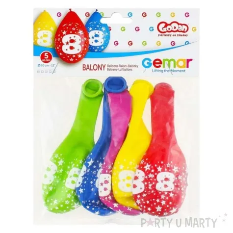 balony cyfra 8 wiszaca mix gemar 12 5 szt