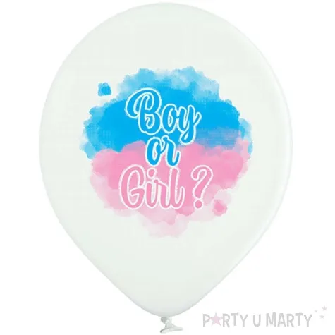 balony d11 boy or girl bialy pastel belbal 12 6 szt