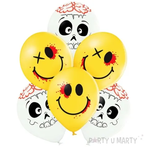 balony d11 czaszka i krwawy usmiech halloween belbal 12 6 szt