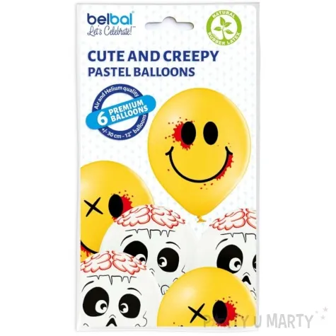 balony d11 czaszka i krwawy usmiech halloween belbal 12 6 szt