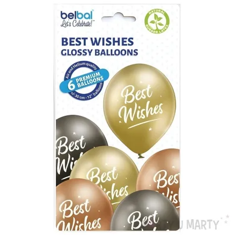 balony d11 glossy best wishes belbal 12 6 szt