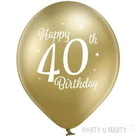 balony d11 glossy happy birthday 40 mix belbal 12 6 szt