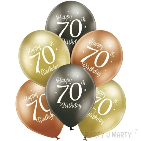 balony d11 glossy happy birthday 70 mix belbal 12 6 szt