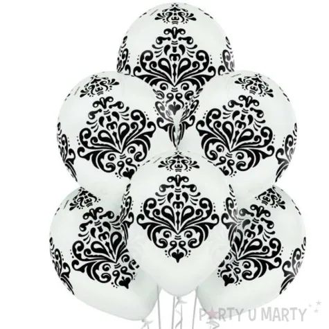 balony damask pastel bialy belbal 12 6 szt
