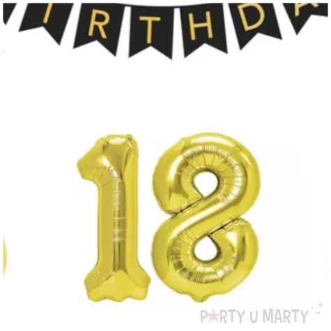 balony dekoracja na 18 urodziny zlota partypal zestaw