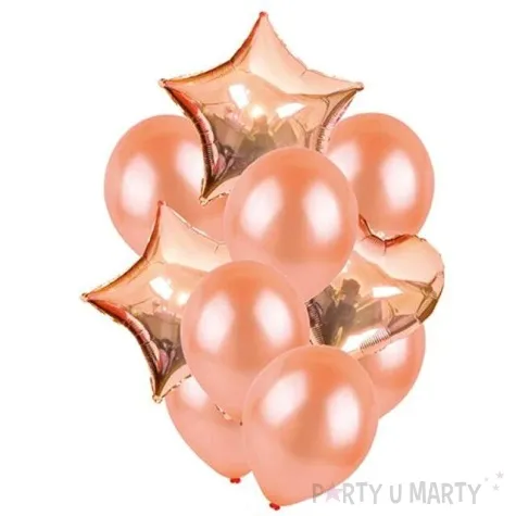 balony dekoracyjny mix rozowe zloto partypal zestaw