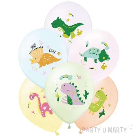 balony dinozaury bajkowe pastel mix partypal 12 6 szt