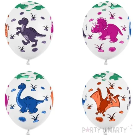 balony dinozaury pastel mix strong 14 6 szt