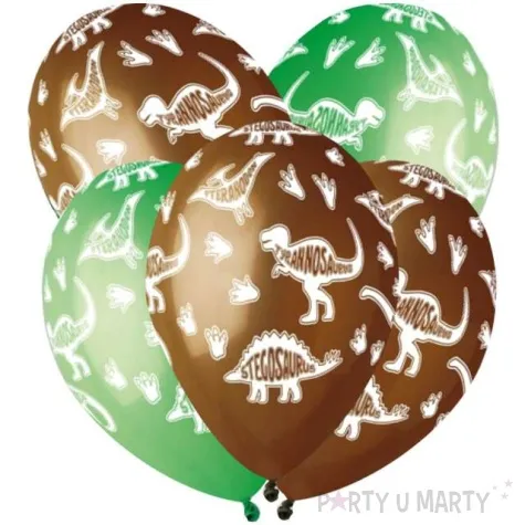 balony dinozaury stegosaurus brazowo zielone gemar 13 5 szt