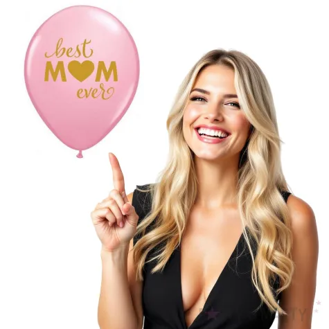 balony dzien matki best mom ever transparetne rozowe qualatex 11 25 szt