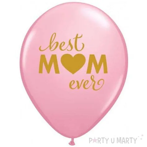 balony dzien matki best mom ever transparetne rozowe qualatex 11 25 szt