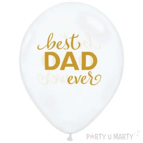 balony dzien ojca best dad ever transparentne biale qualatex 11 25 szt