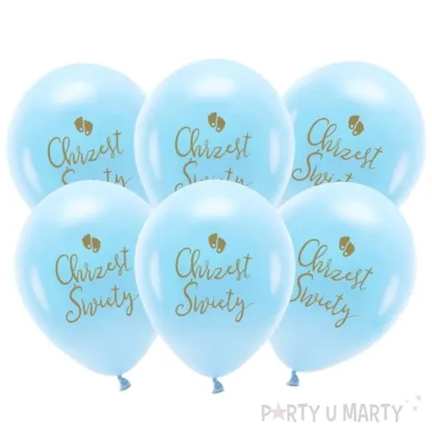 balony eco chrzest swiety stopki jasnoniebieski partydeco 13 6 szt