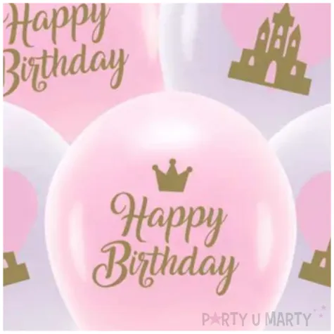 balony eco happy birthday jasnorozowy partydeco 13 5 szt