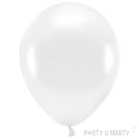 balony ekologiczne bialy metalik partydeco 10 10 szt