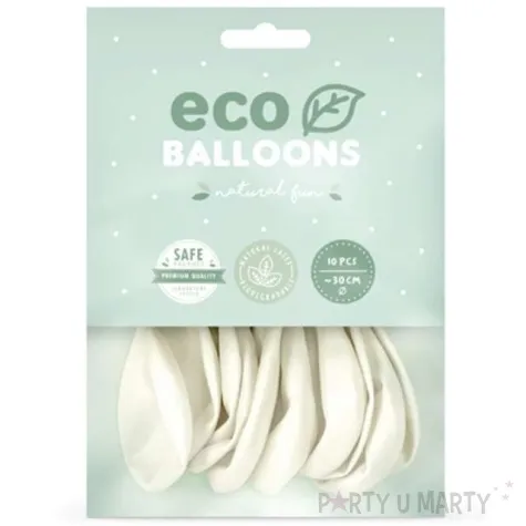 balony ekologiczne bialy metalik partydeco 10 10 szt