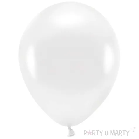 balony ekologiczne bialy metalik partydeco 12 100 szt