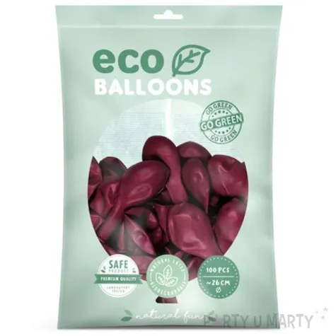 balony ekologiczne bordowe partydeco 10 100 szt