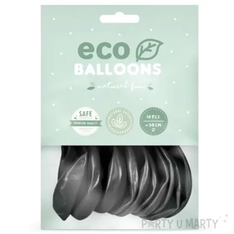 balony ekologiczne czarny metalik partydeco 12 10 szt