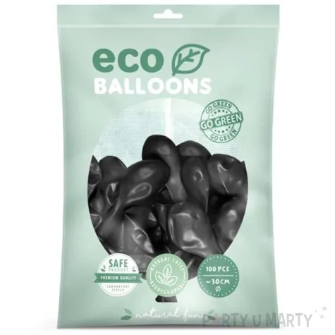 balony ekologiczne czarny metalik partydeco 12 100 szt