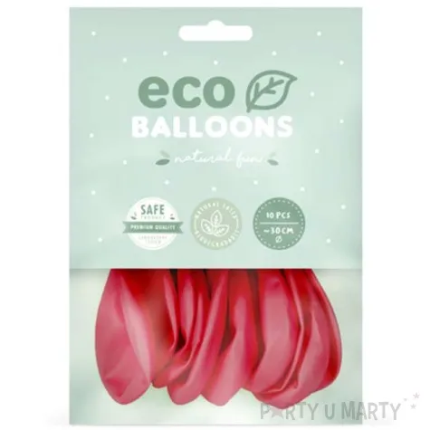 balony ekologiczne czerwone jasne partydeco 12 10 szt