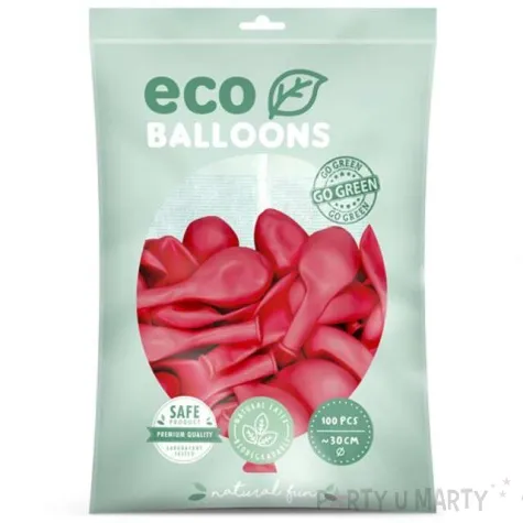 balony ekologiczne czerwone jasne partydeco 12 100 szt