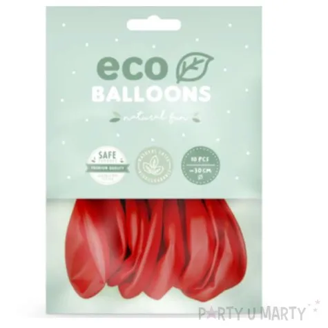 balony ekologiczne czerwone partydeco 10 10 szt