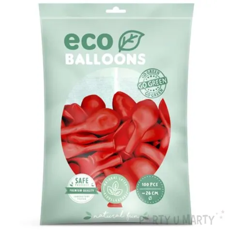 balony ekologiczne czerwone partydeco 10 100 szt