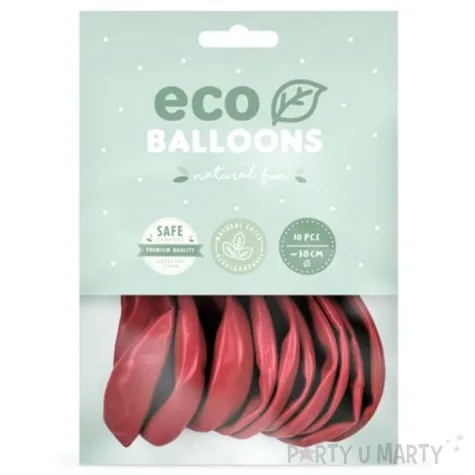 balony ekologiczne czerwony metalik partydeco 10 10 szt