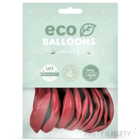 balony ekologiczne czerwony metalik partydeco 12 10 szt