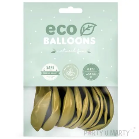 balony ekologiczne jasnozloty metalik partydeco 10 10 szt