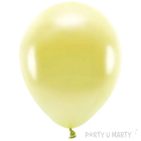 balony ekologiczne jasnozolty metalik partydeco 10 10 szt