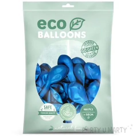 balony ekologiczne niebieski metalik partydeco 12 100 szt