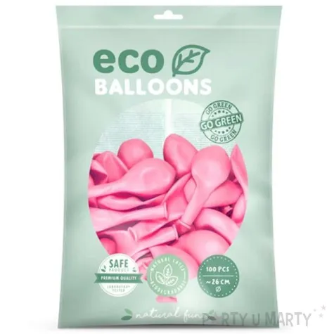 balony ekologiczne rozowe jasne partydeco 10 100 szt