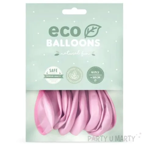 balony ekologiczne rozowy jasny metalik partydeco 12 10 szt