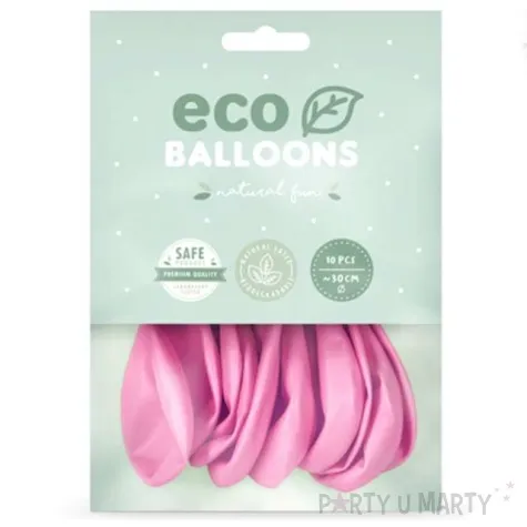 balony ekologiczne rozowy metalik partydeco 10 10 szt