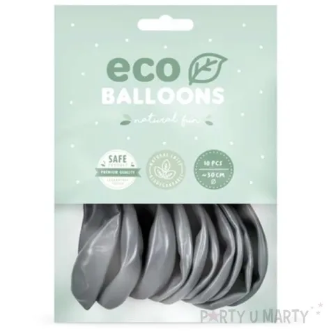 balony ekologiczne srebrny metalik partydeco 10 10 szt