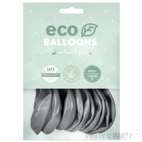 balony ekologiczne srebrny metalik partydeco 12 10 szt