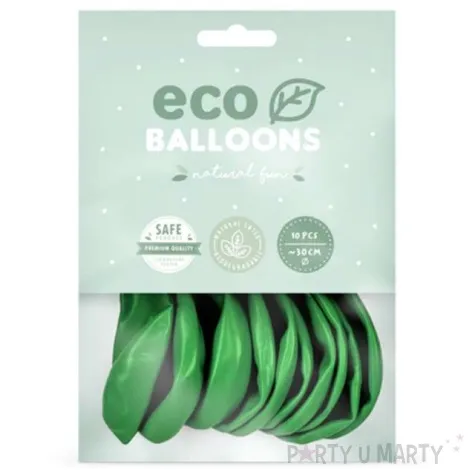 balony ekologiczne zielona trawa metalik partydeco 10 10 szt