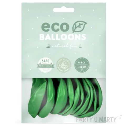 balony ekologiczne zielona trawa metalik partydeco 12 10 szt