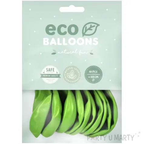 balony ekologiczne zielone jabluszko metalik partydeco 10 10 szt