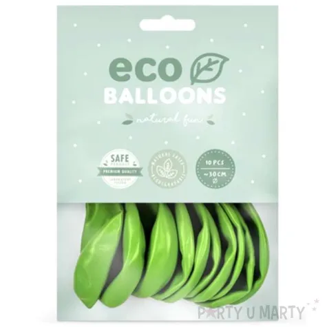 balony ekologiczne zielone jabluszko metalik partydeco 12 10 szt