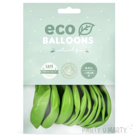 balony ekologiczne zielone jabluszko partydeco 10 10 szt
