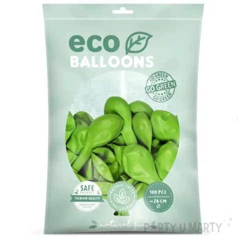 balony ekologiczne zielone jabluszko partydeco 10 100 szt